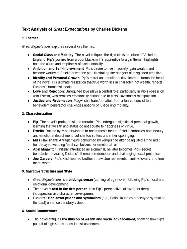 Themes and Analysis of Great Expectations | PDF | Great Expectations ...