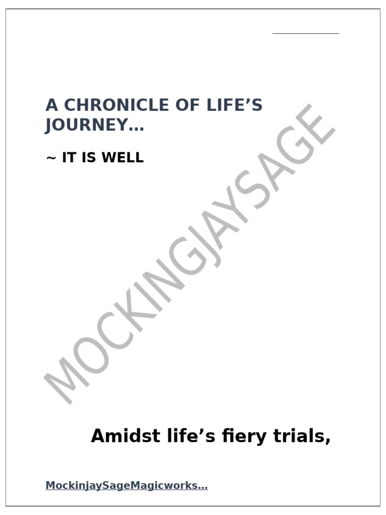 Life's Journey: A Chronicle of Hope | PDF
