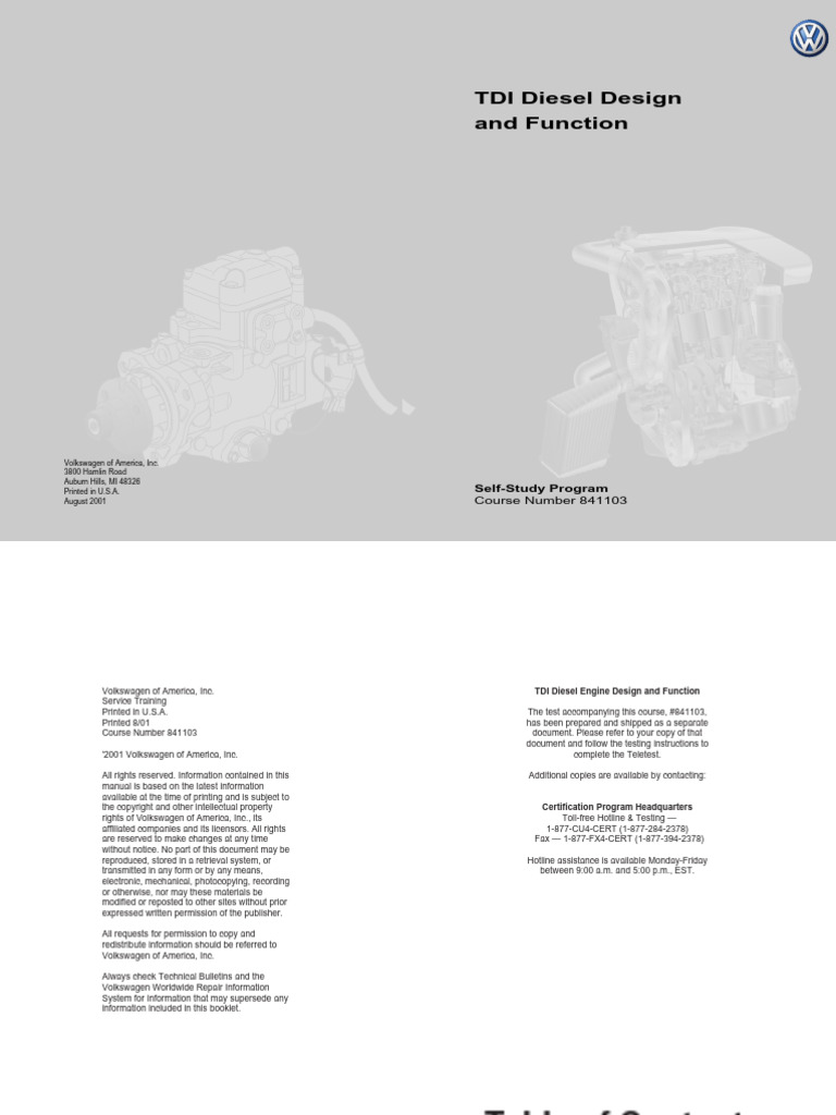 TDI Diesel Engine Design Overview | PDF | Diesel Engine | Fuel Injection