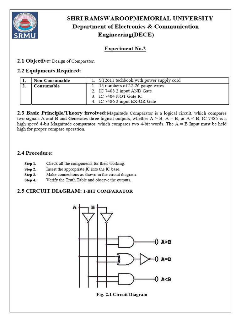 Design and Implementation of Comparator | PDF