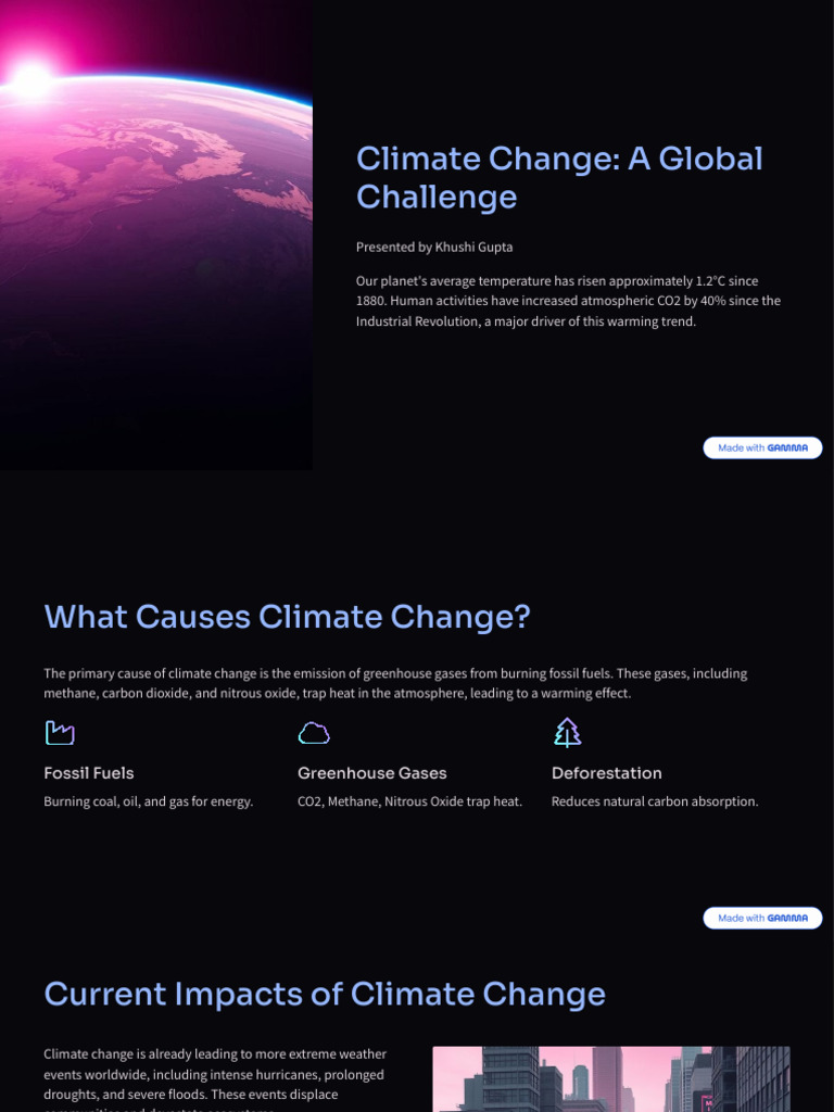 Climate Change A Global Challenge | PDF | Climate Change | Climate ...
