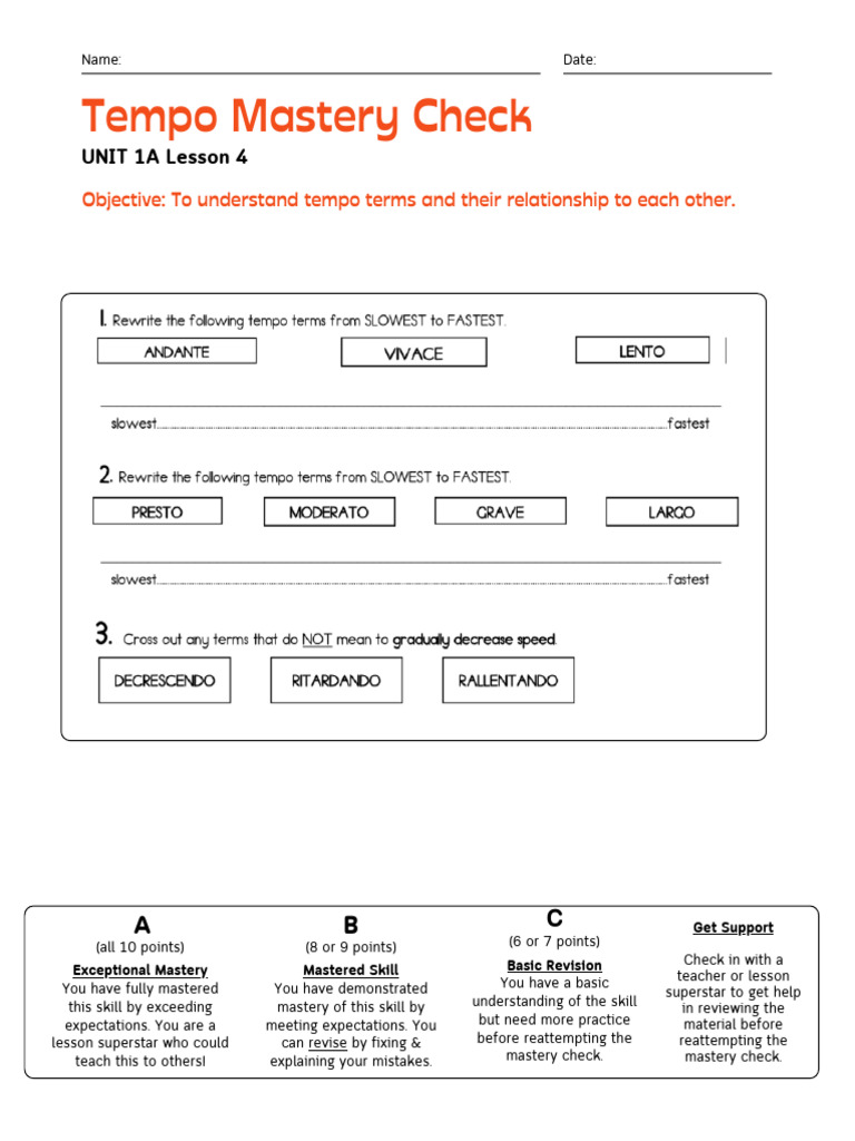 1.4.4 - Tempo Mastery Check | PDF