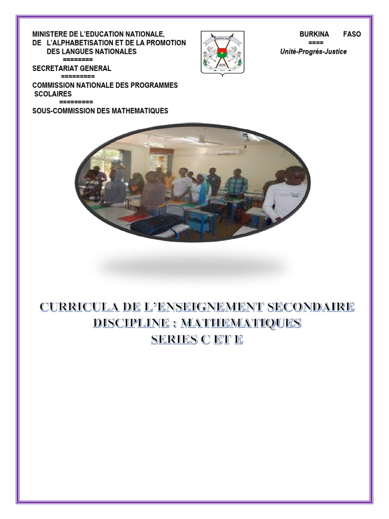 Programme de Mathématiques 1ère C/E | PDF | Limite (mathématiques ...