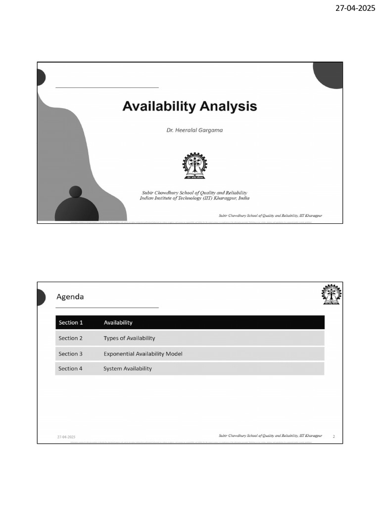 Availability Analysis | PDF