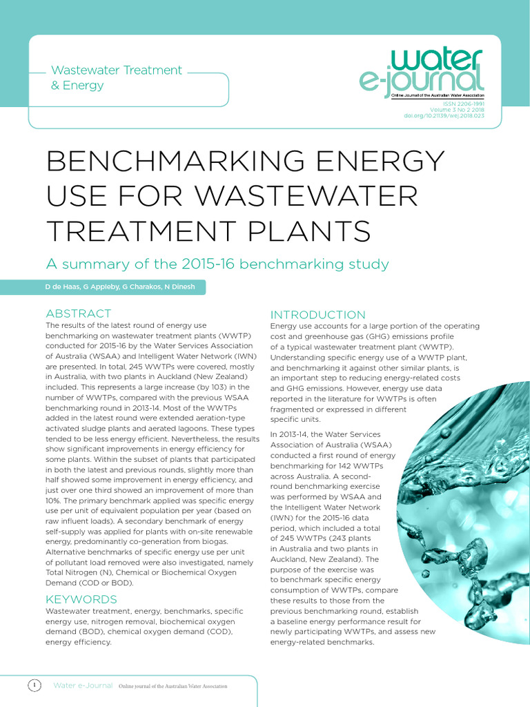 Energy Benchmarking for WWTPs 2015-16 | PDF | Sewage Treatment ...
