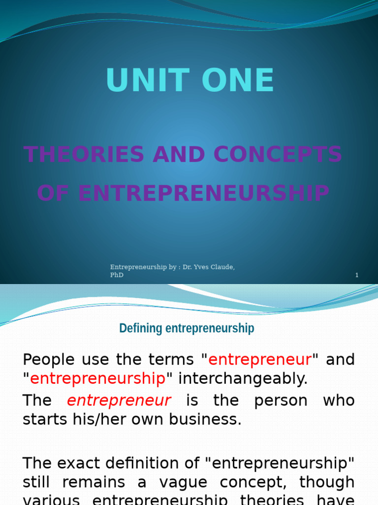 Theories of Entrepreneurship Explained | PDF | Entrepreneurship | Economies