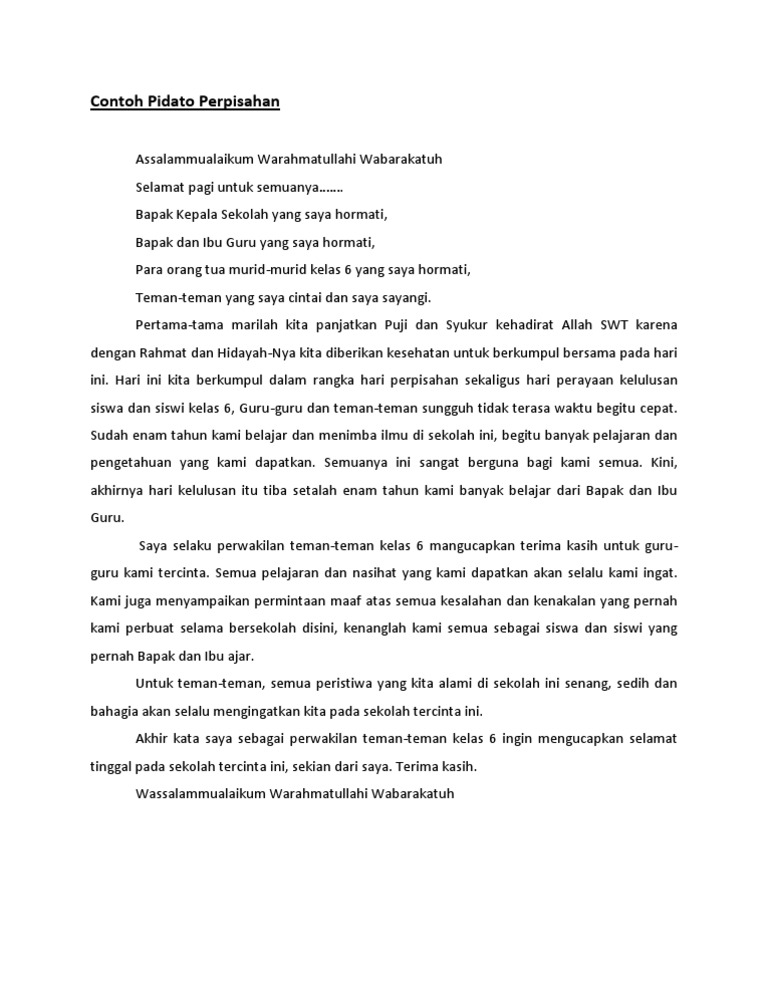 Contoh Pidato Tentang Perpisahan TulisanViral Info Contoh Pidato Tentang Perpisahan TulisanViral Info