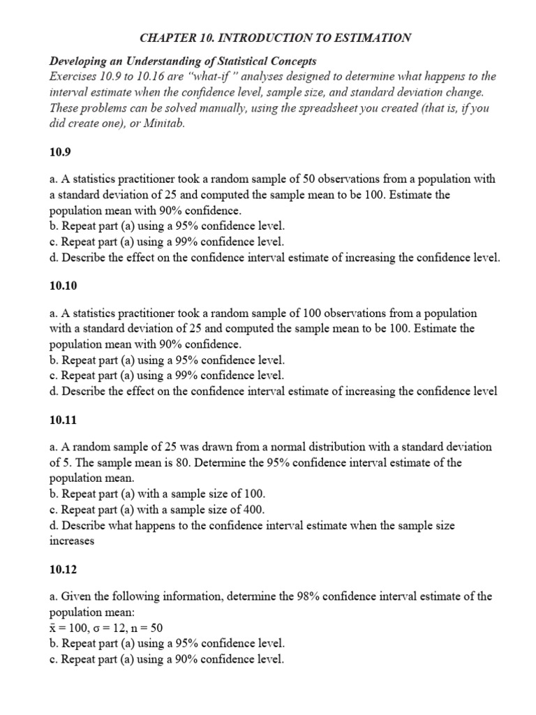 Confidence Interval Estimation Techniques | PDF | Confidence Interval ...