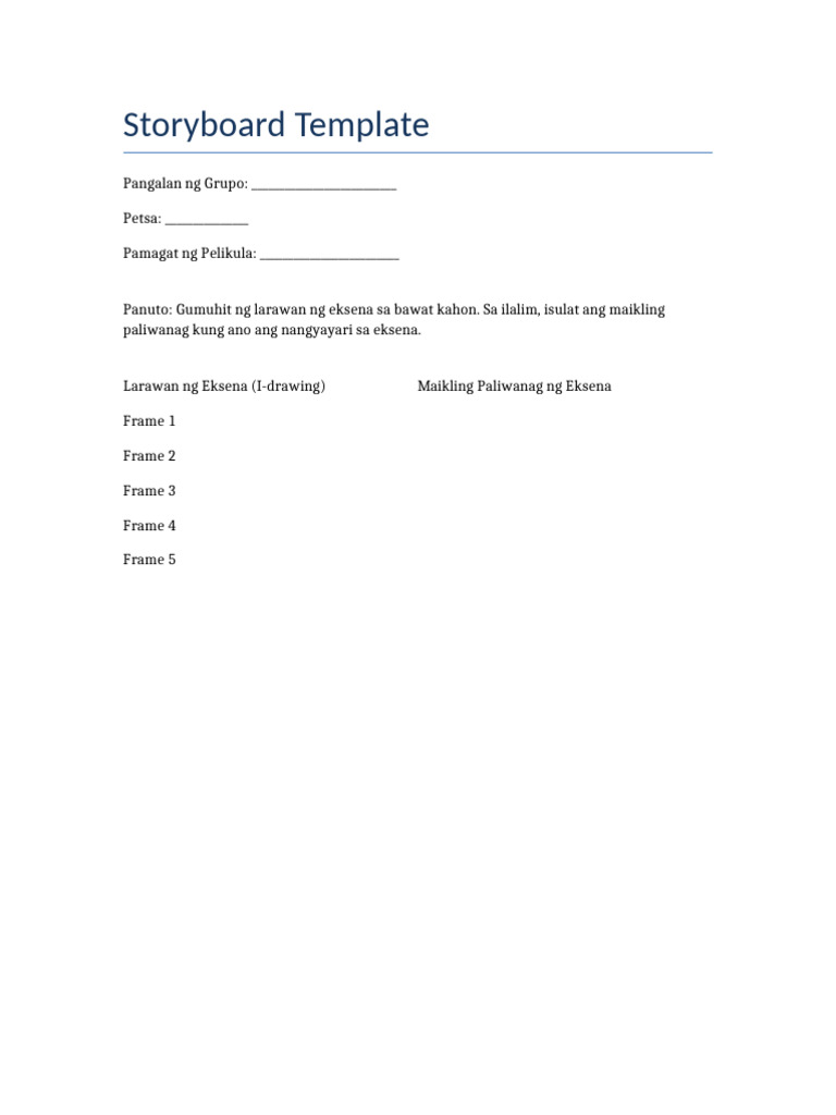 Storyboard Template and Sample Script | PDF