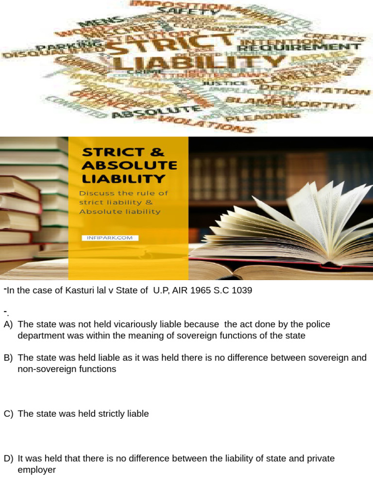 Strict and Absolute Liability | PDF | Negligence | Legal Liability