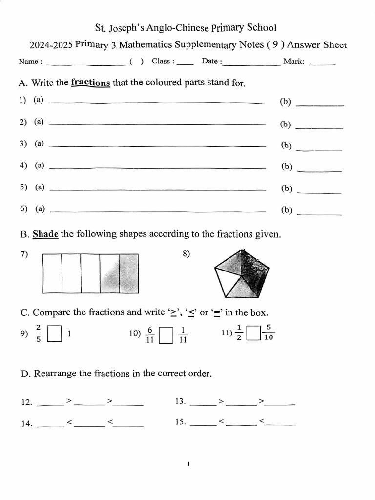P3 Maths Supple Notes 9 | PDF