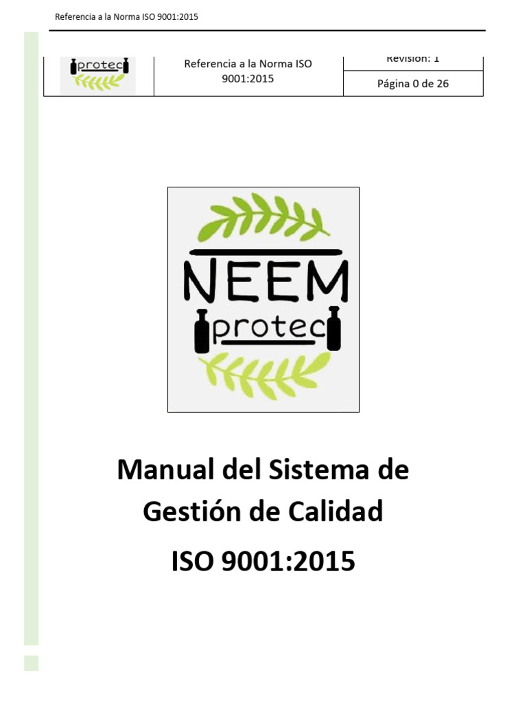 Manual de Calidad ISO 9001:2015 | PDF | Sistema de manejo de calidad ...