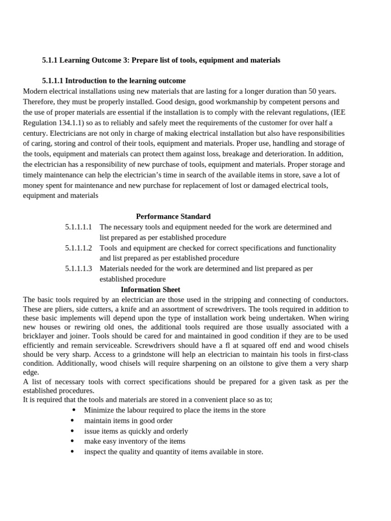 Essential Tools for Electrical Installations | PDF | Pipe (Fluid ...