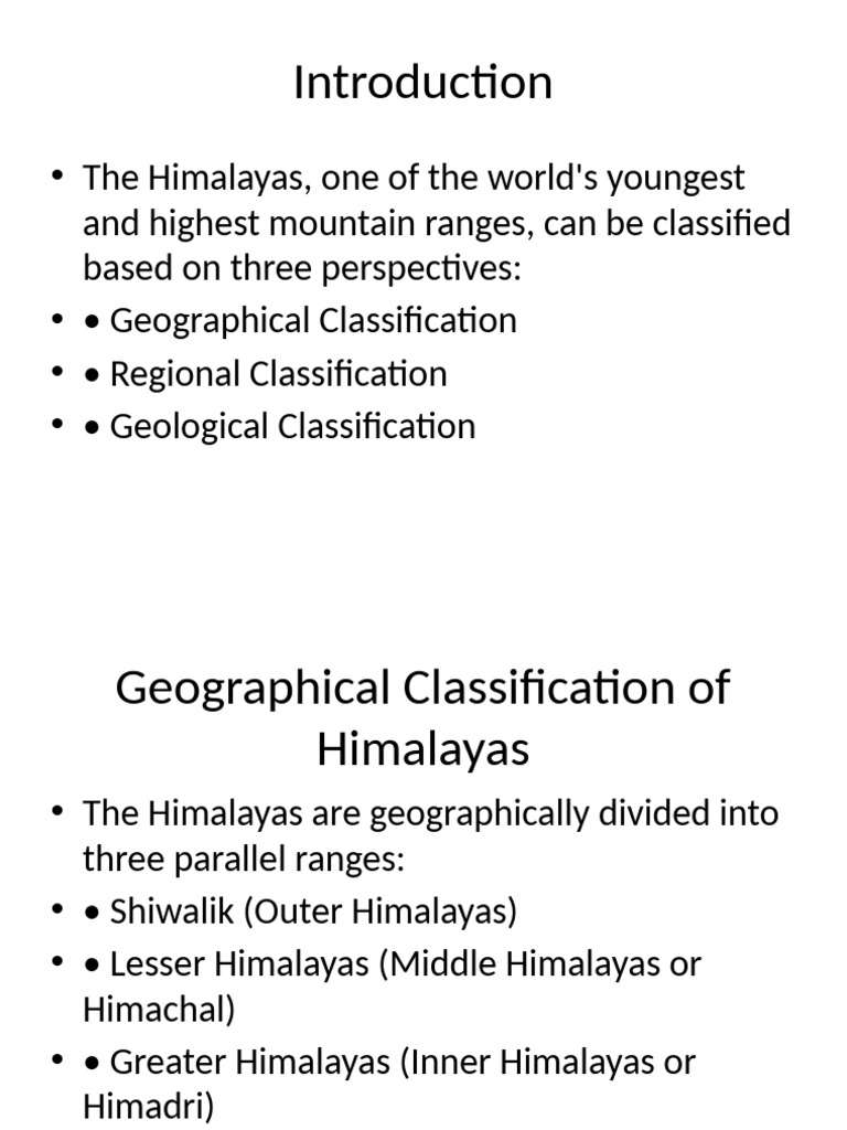 Classification of the Himalayas Explained | PDF | Himalayas | Geology