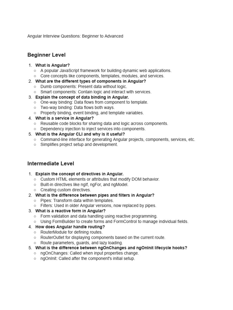 Write Down All The Interviews Questions From Begi... | PDF | Systems ...