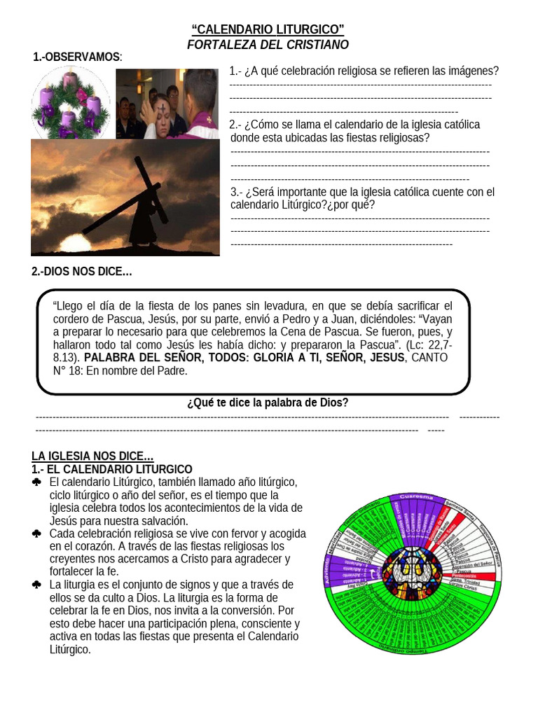 Calendario Litúrgico 2025-2026 | PDF | Año litúrgico | Pascua de ...