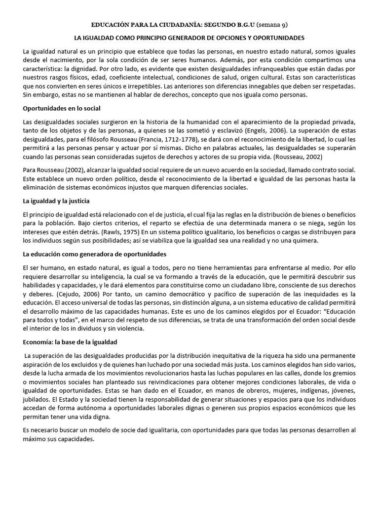 Igualdad y Oportunidades en Educación | PDF | Desigualdad social ...