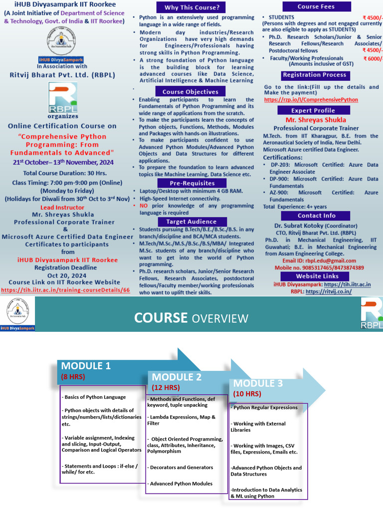Course Flyer Course Details and Samle Certificate of the Comprehensive ...