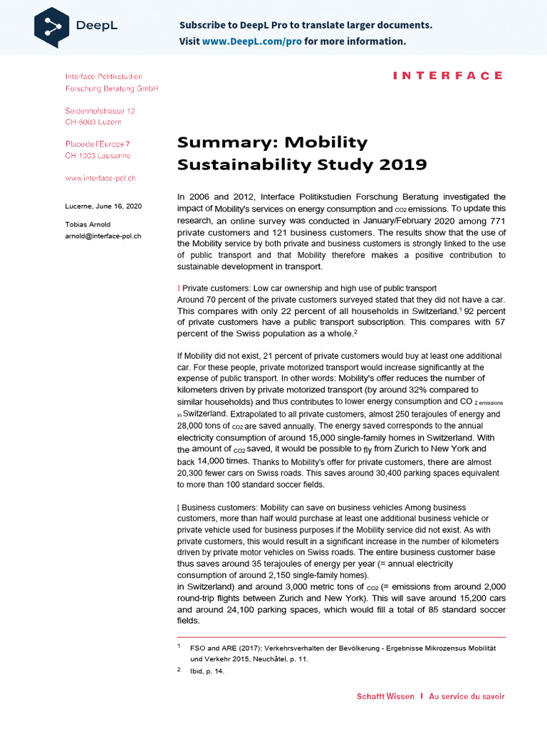 Summary-Mobility-Nachhaltigkeitsstudie-Interface-2019 en-US | PDF ...