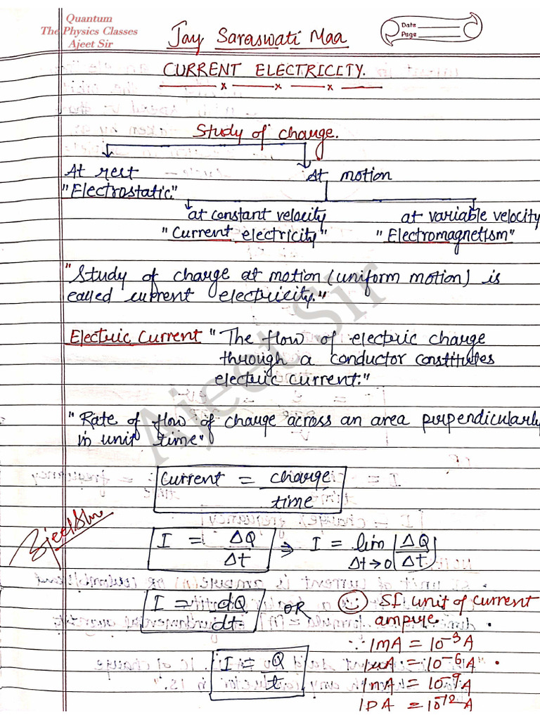 Chapter 3 Current Electricity | PDF