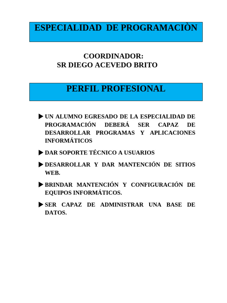 Especialidad en Programación y Empleo | PDF
