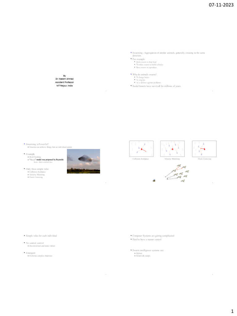 Swarm Intelligence Overview and PSO | PDF | Algorithms | Applied ...