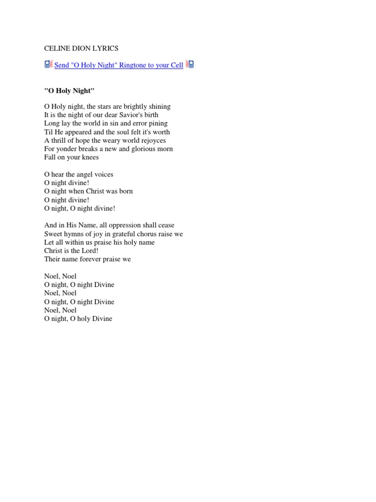 Celine Dion Lyrics | Santa Claus | Birthdays
