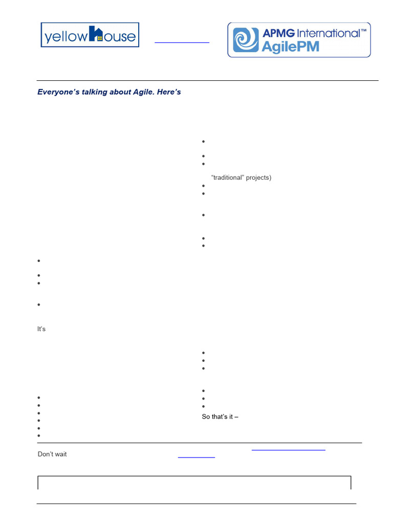 AgilePM Certification Course Overview | PDF | Agile Software ...