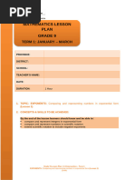 Grade 8 Exponents Lesson Plan | PDF | Lesson Plan | Exponentiation
