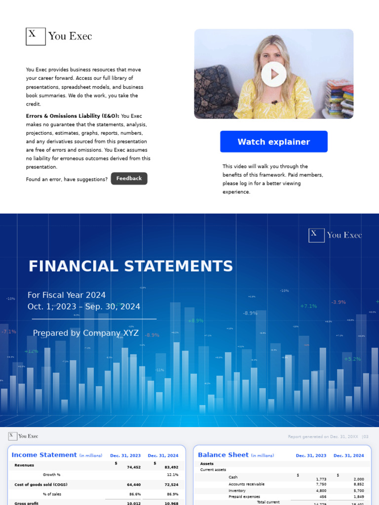 Financial Statements Overview 2024 | PDF | Equity (Finance) | Balance Sheet