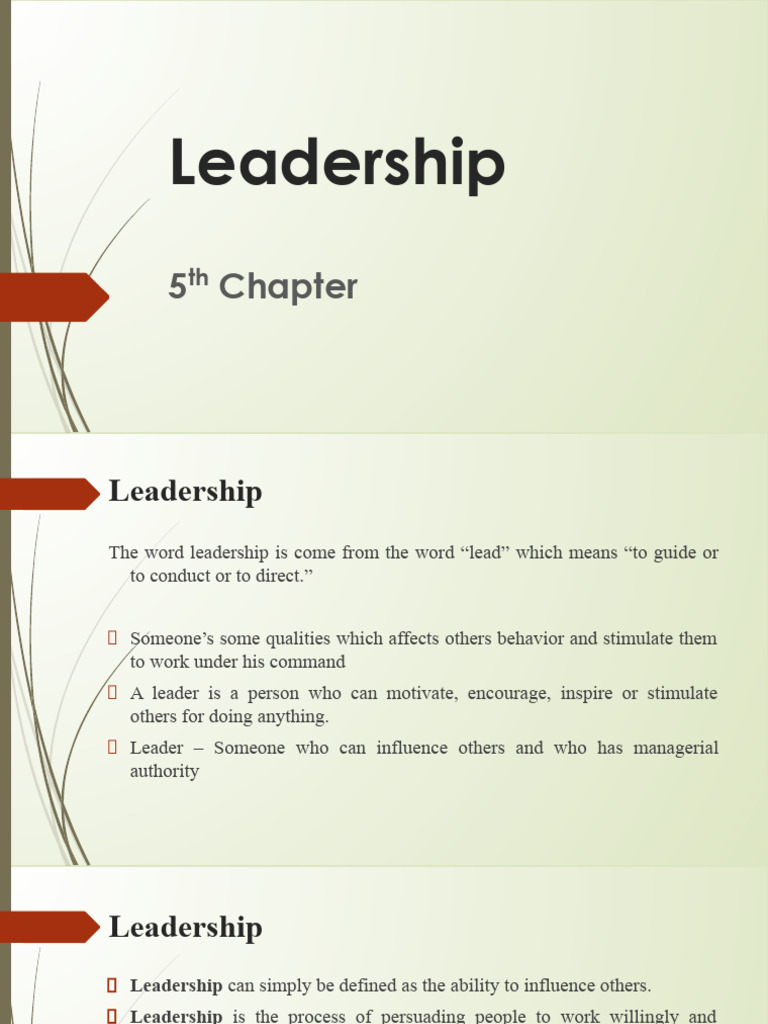 Leadership.pptx | PDF | Leadership | Social Psychology