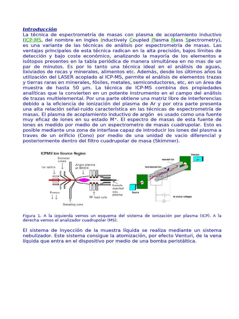 Tecnica ICP MS | PDF | Espectrometría de masas | Naturaleza