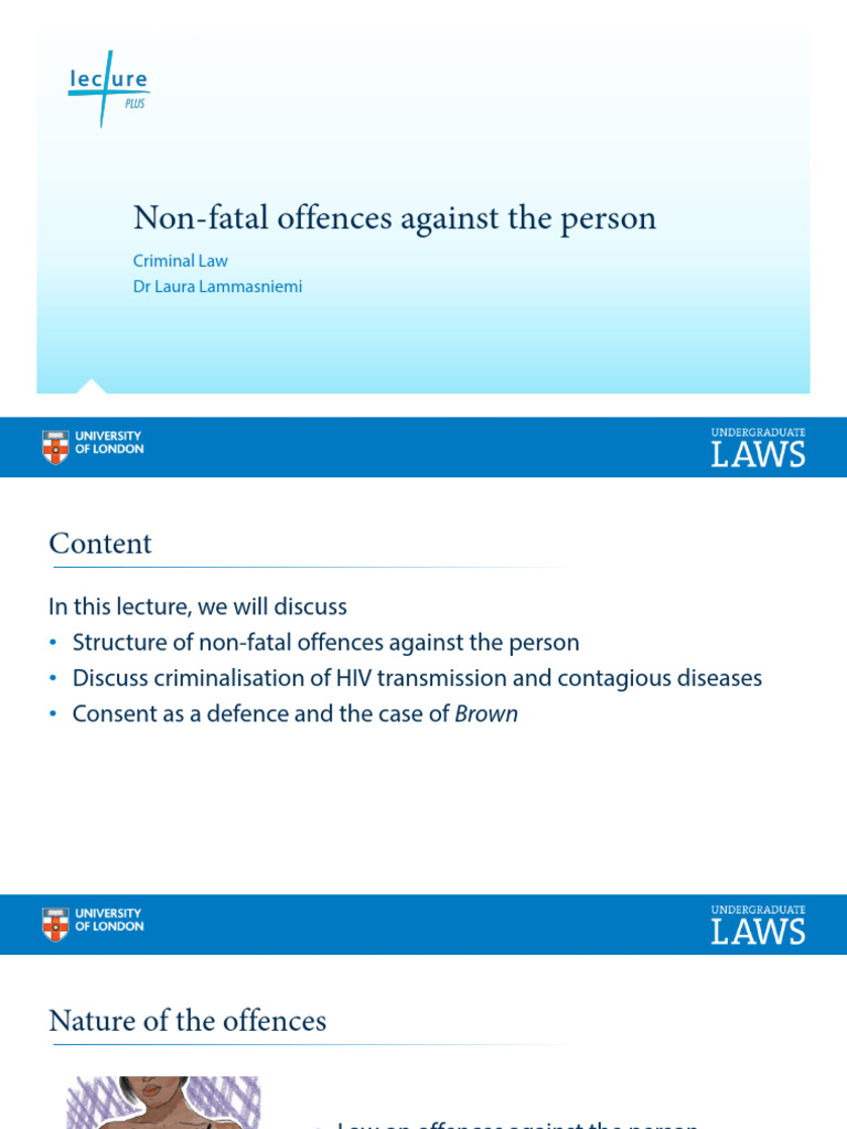Non-Fatal Offences Against the Person | PDF | Assault | Battery (Crime)