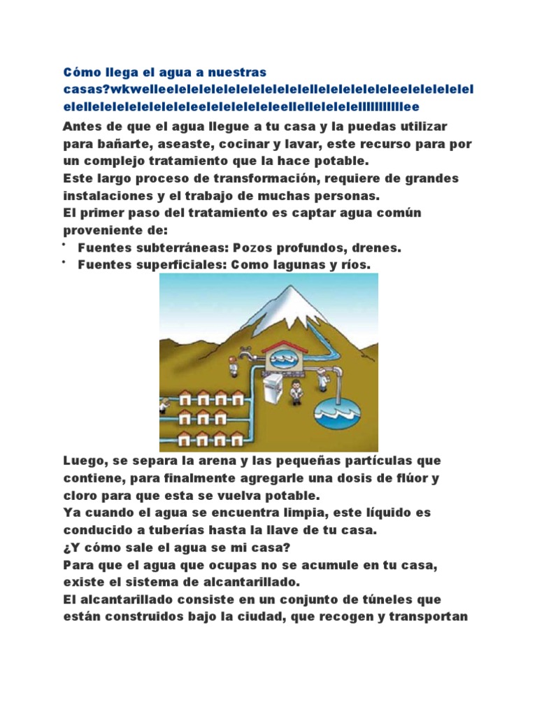Cómo llega el agua a nuestras casas Agua Agua potable