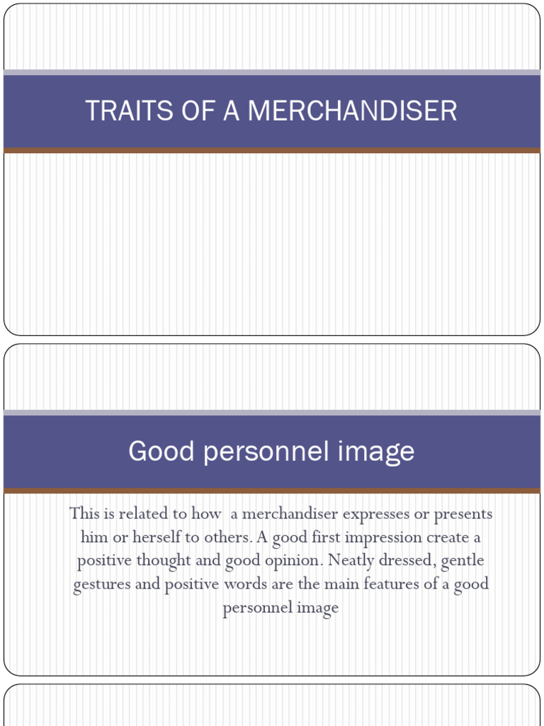Essential Traits of a Successful Merchandiser | PDF | Communication ...