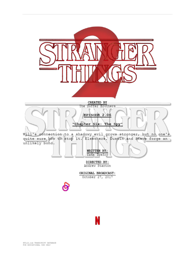 Stranger Things: Chapter Six Overview | PDF