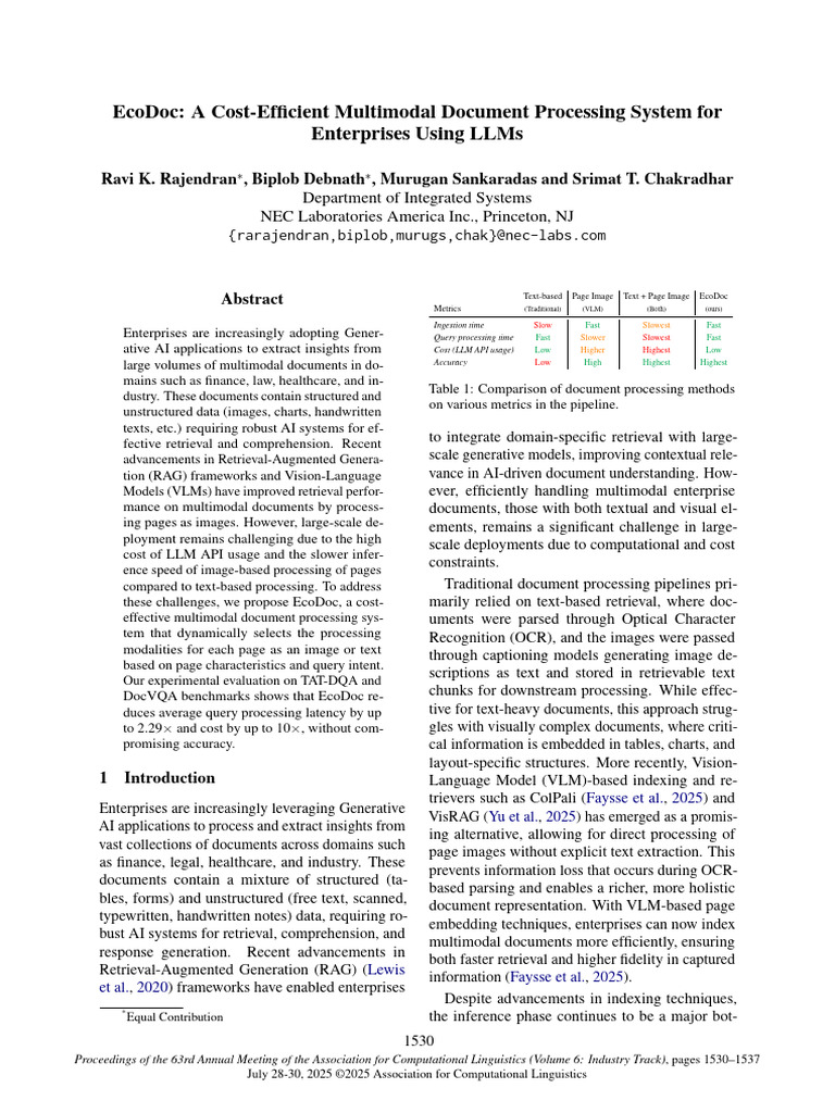 EcoDoc: Cost-Efficient Document Processing | PDF | Information ...