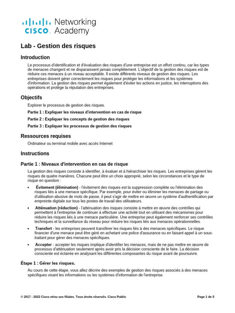 Gestion des Risques en Entreprise | PDF | Gestion des risques | Risque