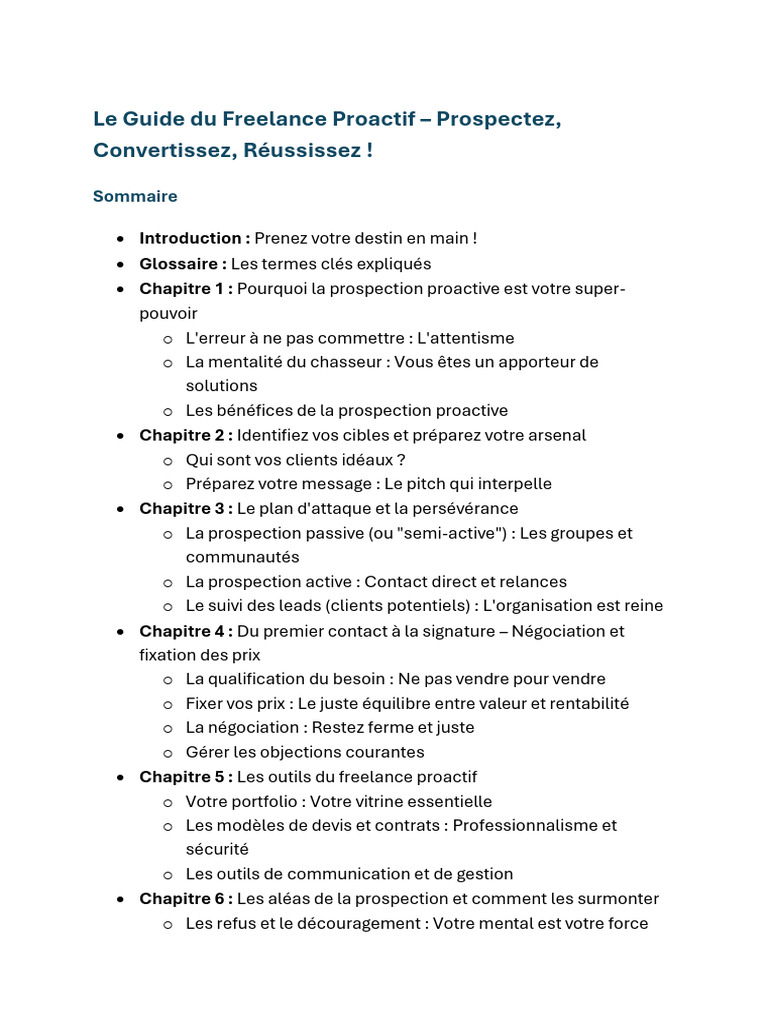 Guide de Prospection pour Freelances | PDF | Optimisation de moteur de ...