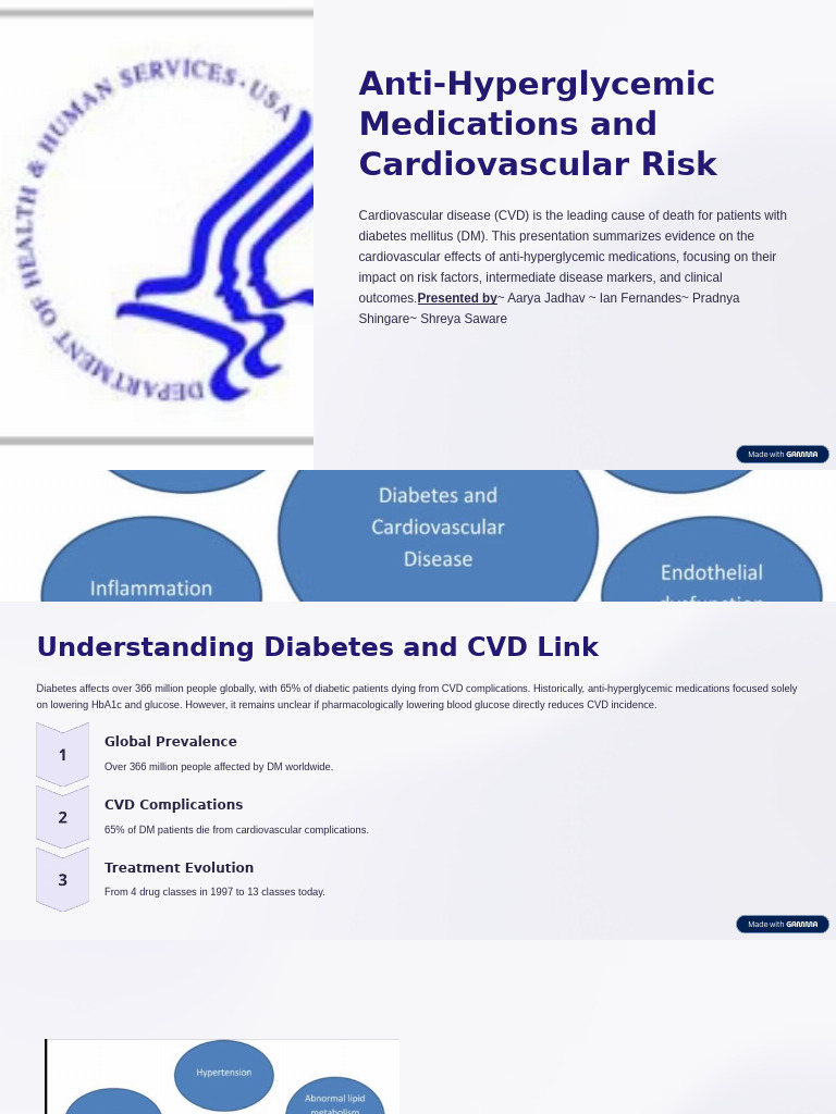 Anti-Hyperglycemic Drugs & CVD Risks | PDF | Cardiovascular Diseases ...