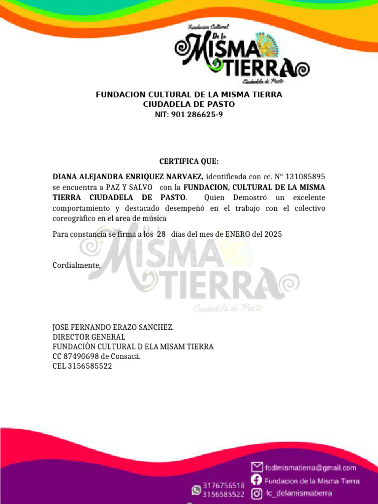 Certificados de Paz y Salvo 2025 | PDF