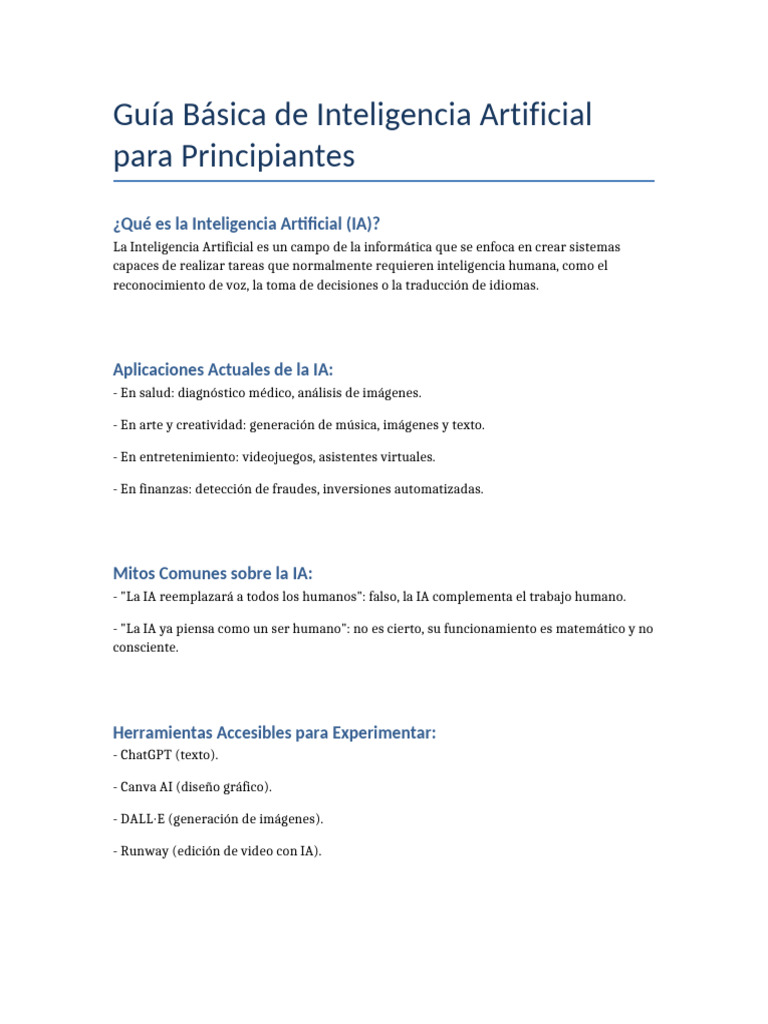 Guía Básica de Inteligencia Artificial P | PDF