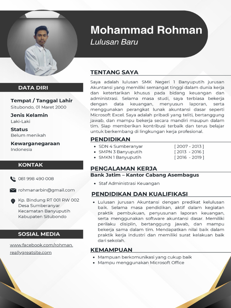 Curiculum Vitae M. Rohman | PDF
