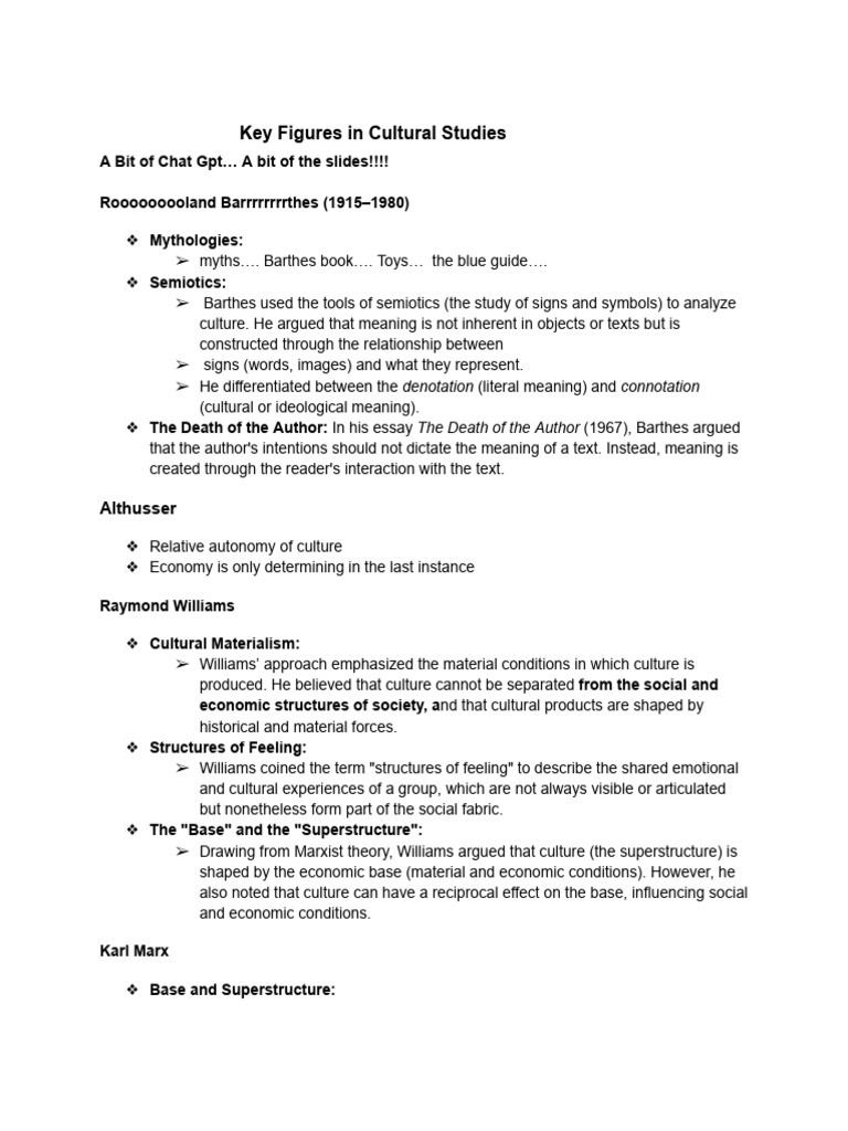 Key Theorists in Cultural Studies | PDF | Ideologies | Michel Foucault