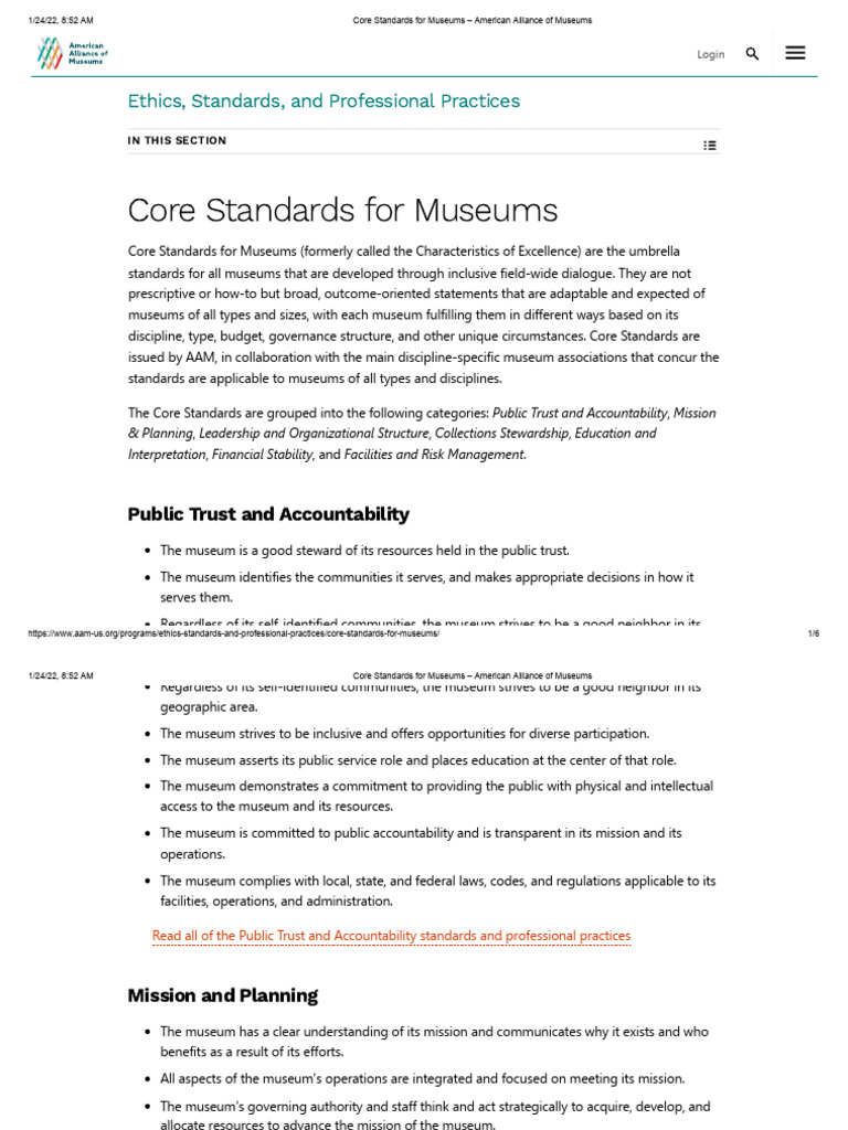 6107, 1.24.22 - American Alliance of Museums, Core Standards For ...