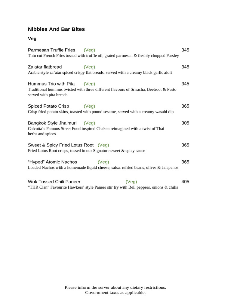 Hype Room Menu Highlights | PDF | Kebab | Sauce