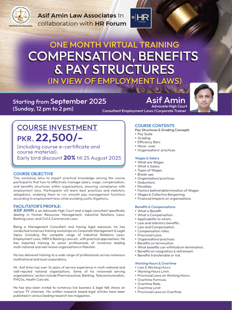 Compensation Benefits Pay Structures by Asif Amin From Sep, 2025 | PDF ...