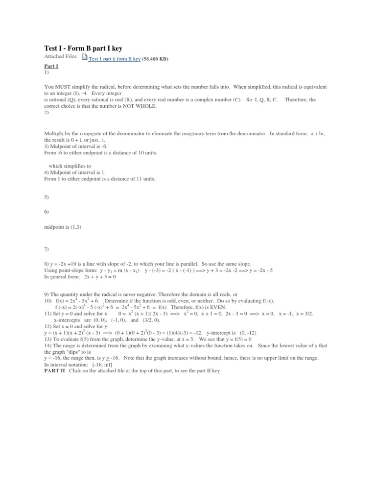 Test I - Form B Part I Key: Attached Files | PDF | Teaching Methods ...