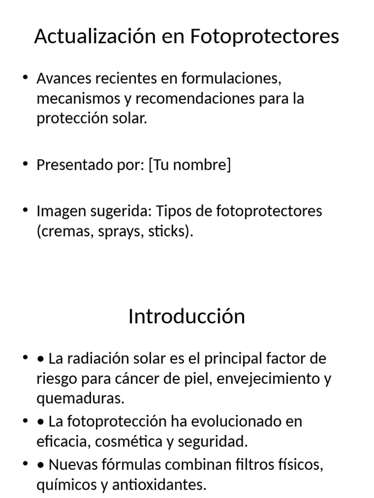 Actualizaci%C3%B3n Fotoprotectores | PDF | Ultravioleta | Protector solar