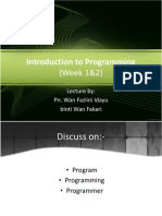 Week1,2 Introduction To Programming